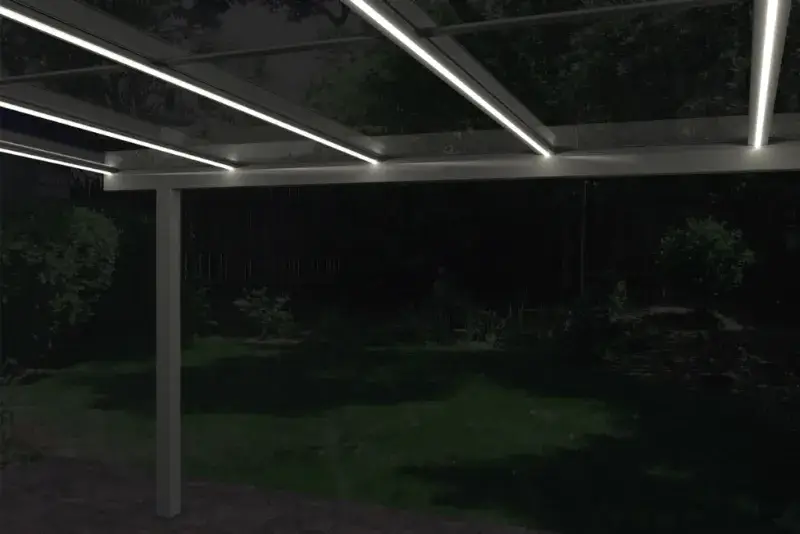 LED Beleuchtung für die Terrassenüberdachung